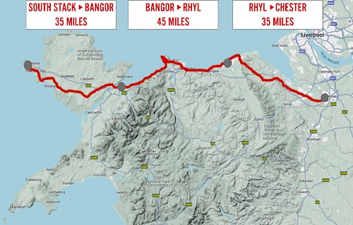 The team’s trek across the hills and valleys